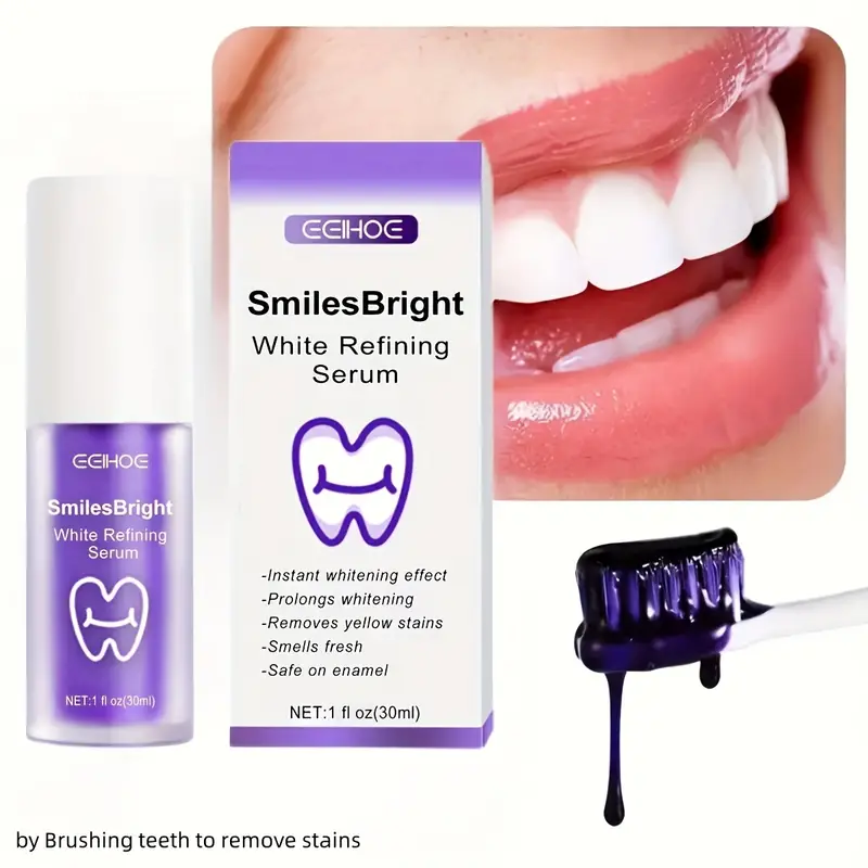 CEILHOE SmilesBright Sérum Dentifrice Blanchissant - Nettoyage de base, Avantages éclaircissants, Forme de pâte pour une haleine fraîche, Nettoyage en profondeur - 1 fl oz (30 ml) détails 2