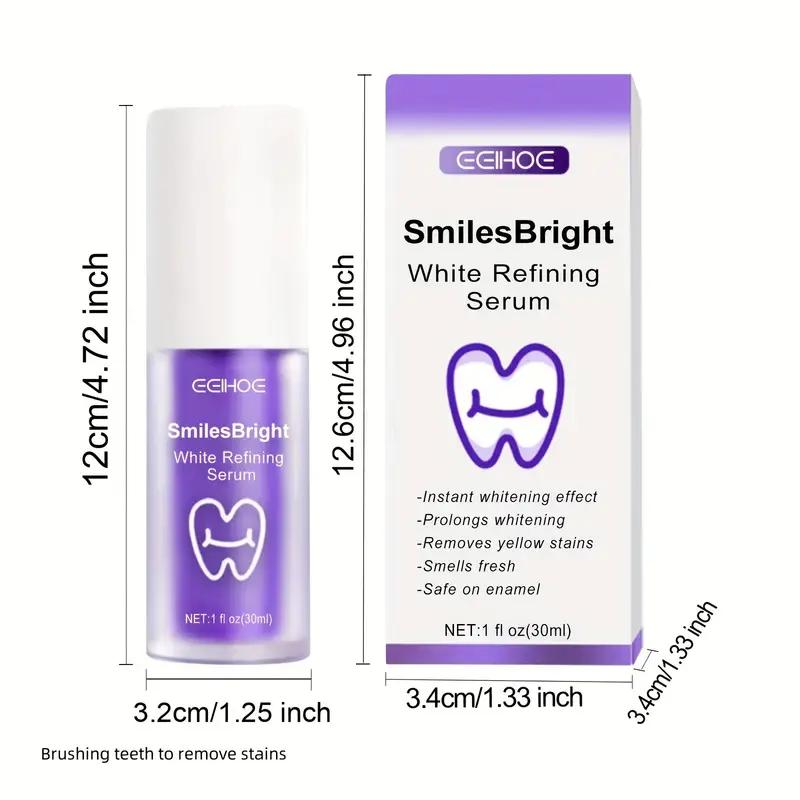 CEILHOE SmilesBright Sérum Dentifrice Blanchissant - Nettoyage de base, Avantages éclaircissants, Forme de pâte pour une haleine fraîche, Nettoyage en profondeur - 1 fl oz (30 ml) détails 3