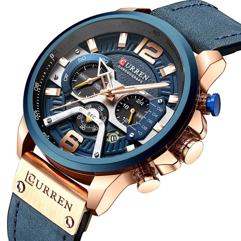 Montre  CURREN  En Cuir Véritable Pour Homme