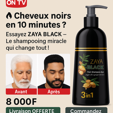 Shampoing Teinture Capillaire 3 en 1 Noir