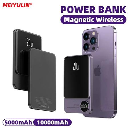 🔋 Batterie Externe Sans Fil – Power Bank Magnétique 10000 mAh, Charge Rapide 22.5W + Chargeur Induction 15W