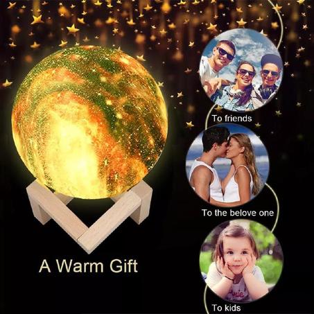 La Lune Lumineuse, 3D, Rechargeable, Avec Télécommande, Multi-couleur-------- مصباح القمر المضيء