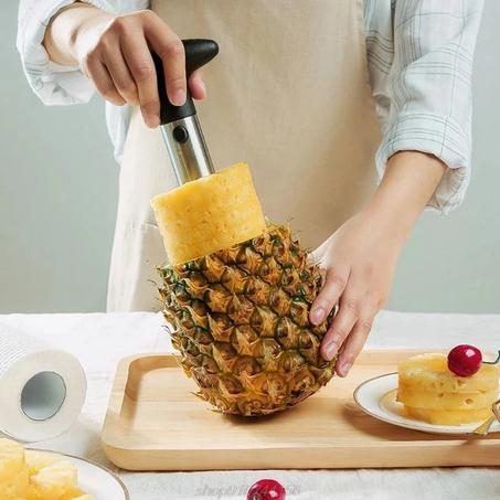Trancheur et Éplucheur d’Ananas – Acier Inoxydable, Pratique et Facile à Utiliser