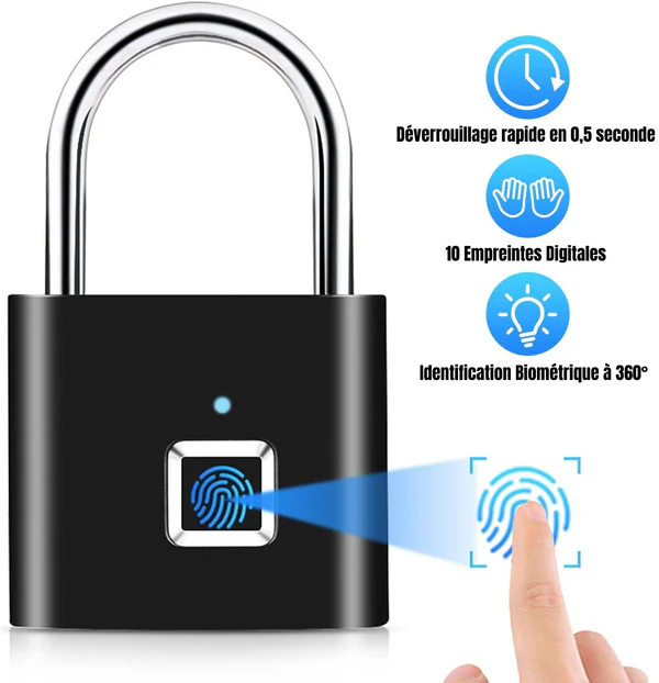 🔐 Cadenas à Empreinte Digitale – Sécurité Moderne, Sans Clé