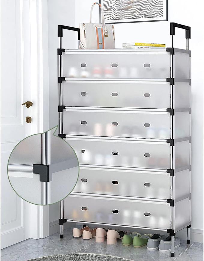 رفوف أحذية مغلقة بستة طوابق: تنظيم وأناقة لمنزلك
