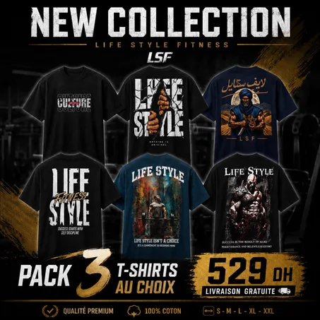 LIFE STYLE WEAR — PACK 3 T-SHIRTS AU CHOIX