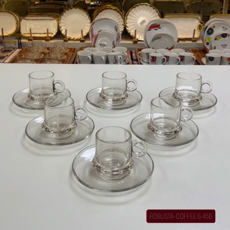 Set 12 verres à café avec soucoupes