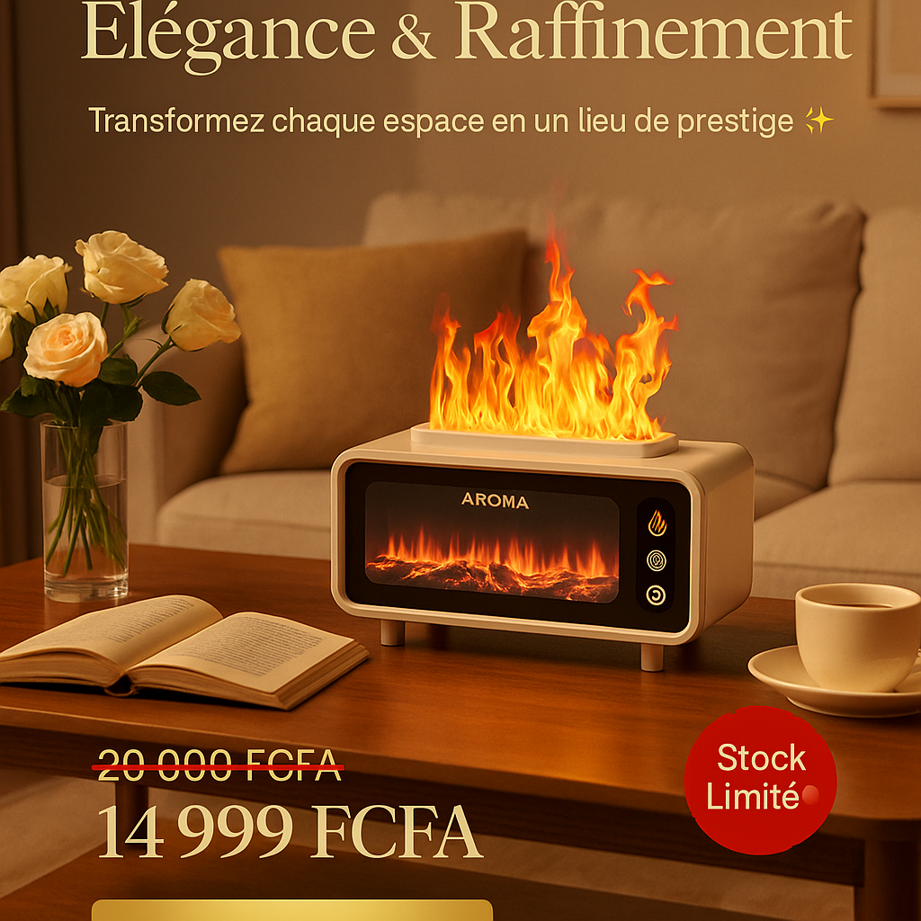 Diffuseur de Parfum Élégance & Raffinement – Effet Flamme Réaliste | Ambiance & Bien-être à Domicile
