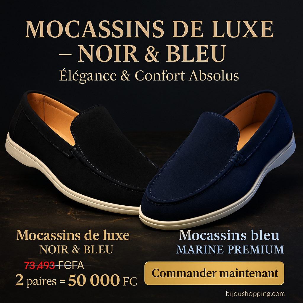 Mocassin Loro Piana Homme – 4 coloris premium (Bleu, Noir, Vert)