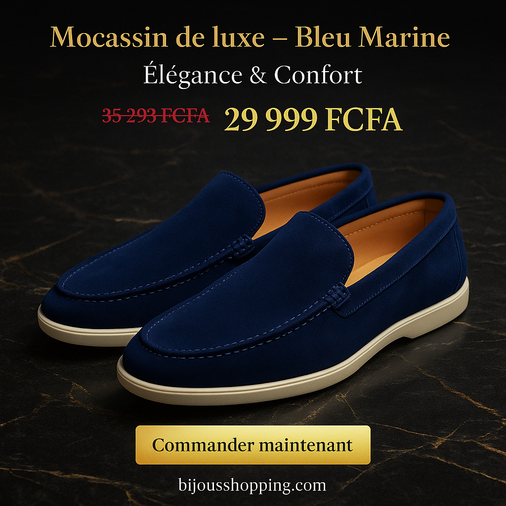 Mocassin Loro Piana Homme – 4 coloris premium (Bleu, Noir, Vert)