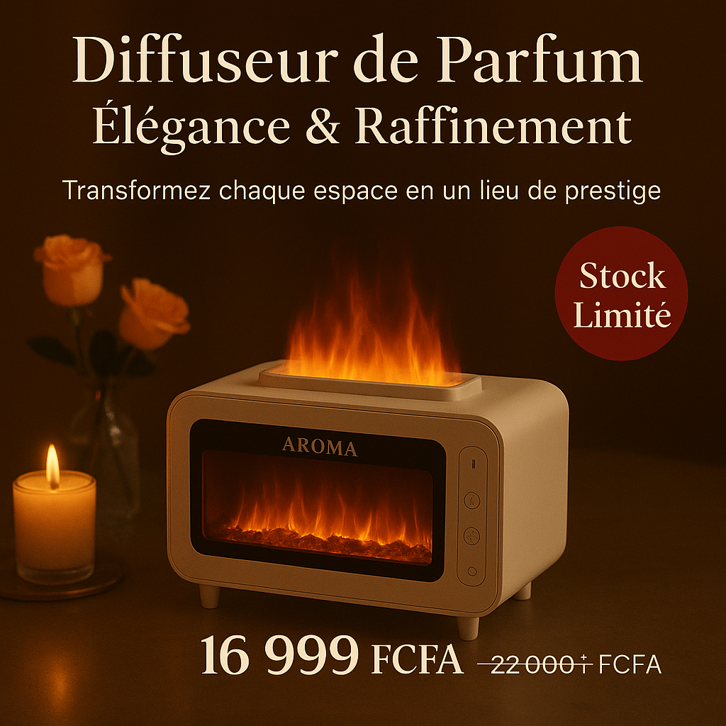 Diffuseur de Parfum Élégance & Raffinement – Effet Flamme Réaliste | Ambiance & Bien-être à Domicile