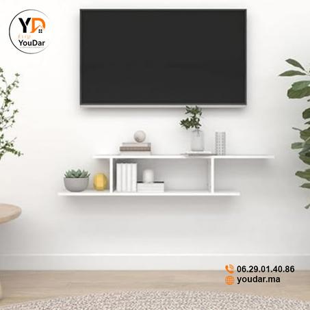 Meuble TV رفوف خشبية أنيقة - لمساحة منظمة ومرتبة+ توصيل مجاني