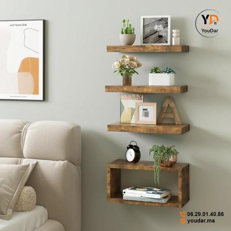 Lptain مجموعة ارفف عائمة من 4 قطع + توصيل مجاني