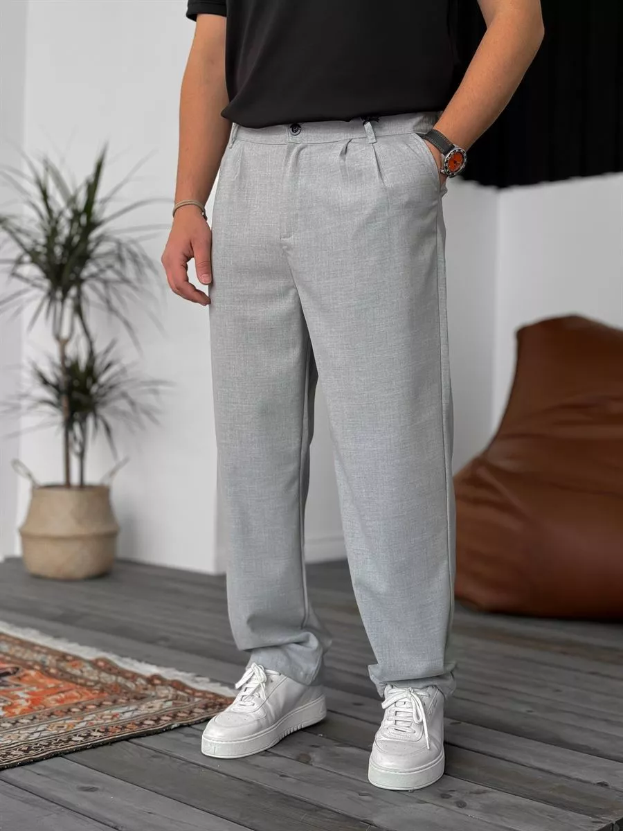 Black Loose Fabric Trousers