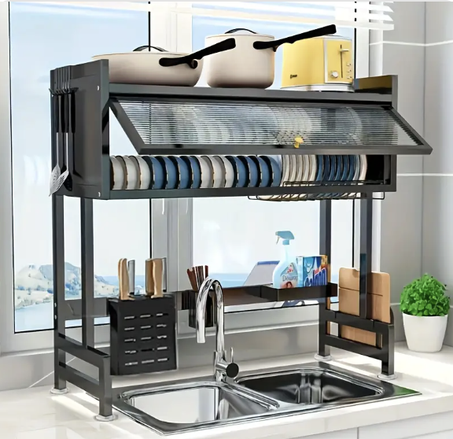 منظم ومجفف أطباق 3 طبقات