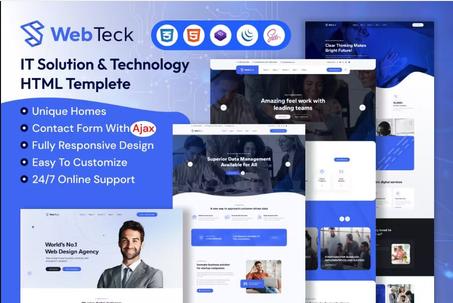 Webteck - Modèle HTML de solution et de technologie informatiques