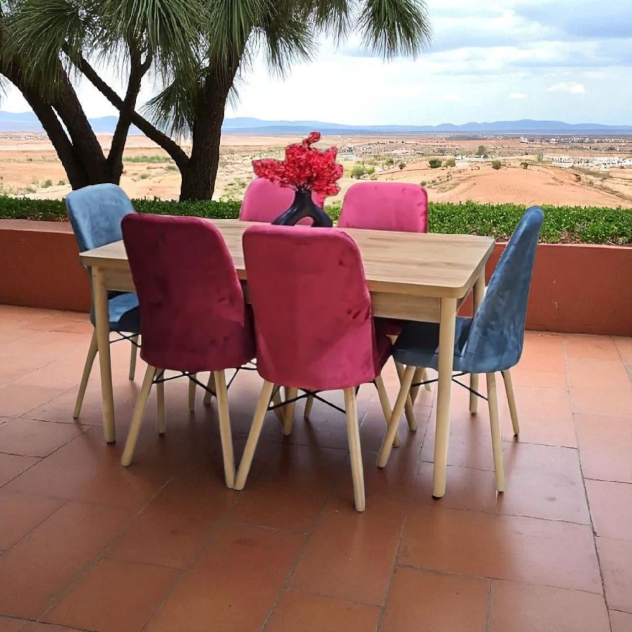 باك الفخامة - طاولة مع كراسي انيقة مع 6 كراسي