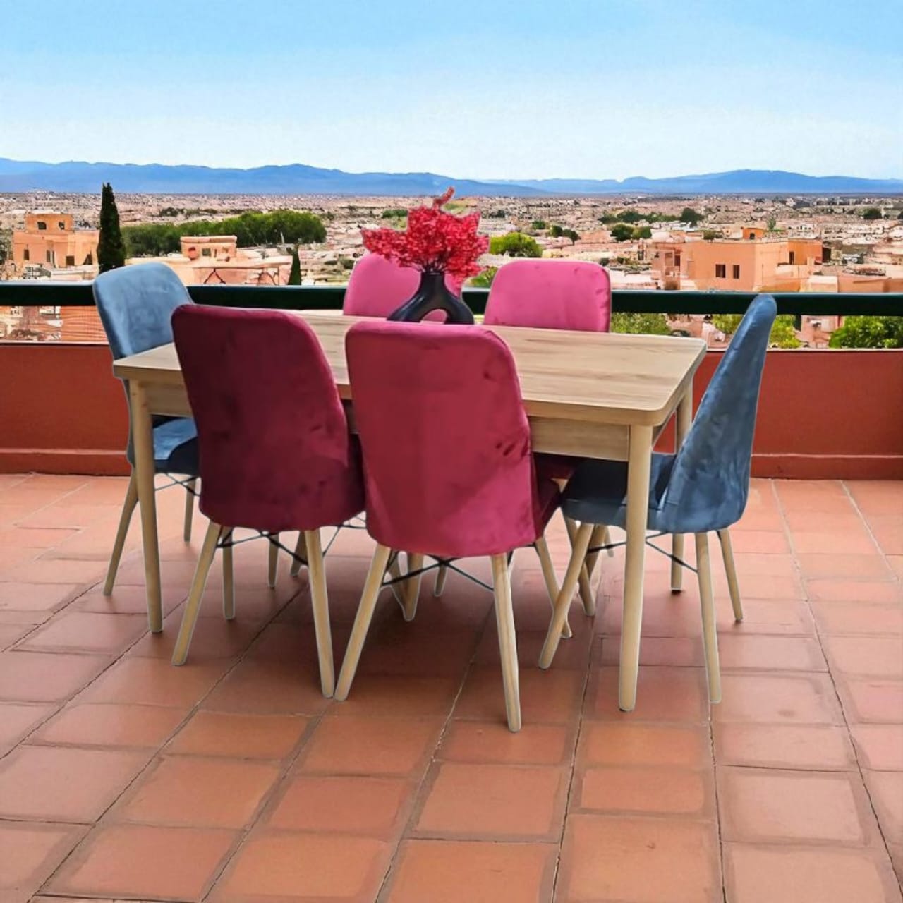 باك الفخامة - طاولة مع كراسي انيقة مع 6 كراسي