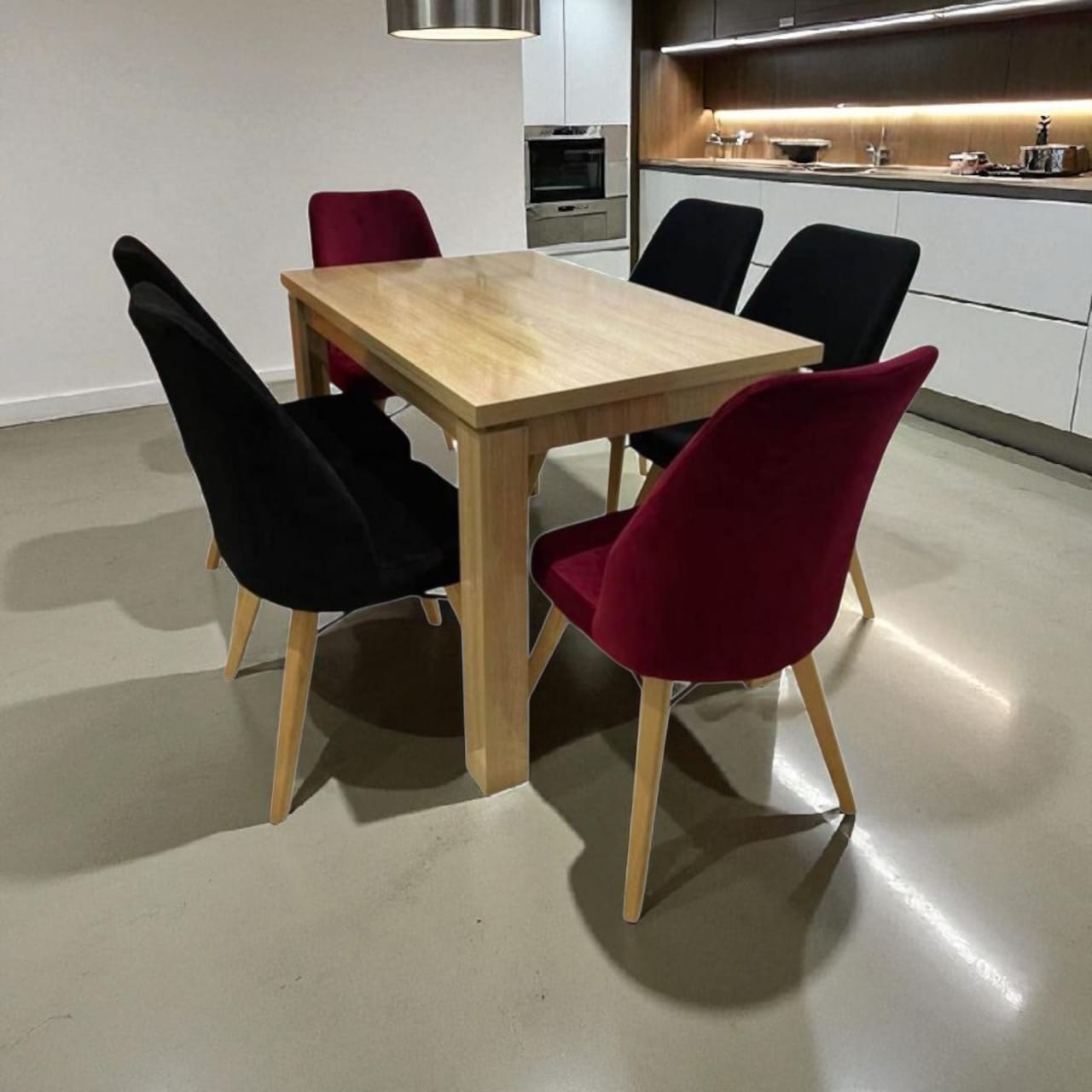 طاولة عصرية مع 6 كراسي مريحة