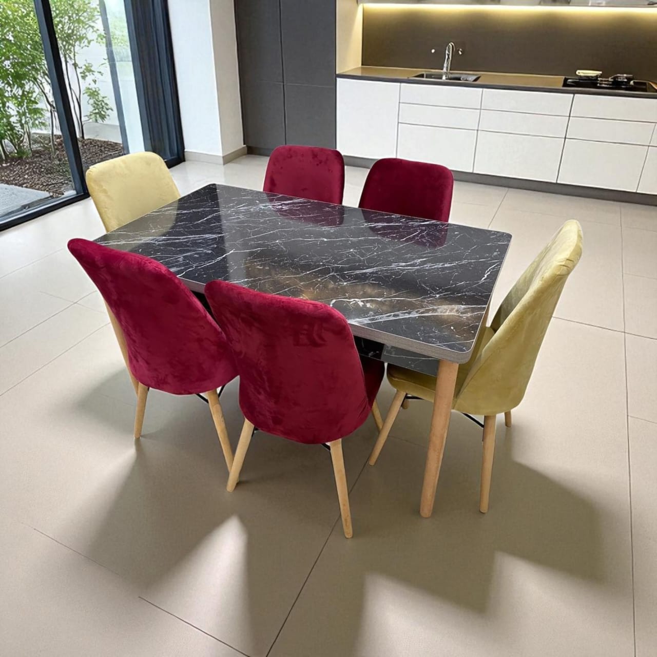 طاولة الطعام الملكية مع 6 كراسي