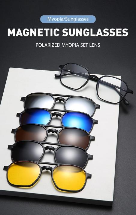 👓نظارات شمسية6 ف 1بولاريزي ضد اشعة الشمس وللسياقة الليلية وممكن دير فيهوم الزاج ديال الشوف 👓