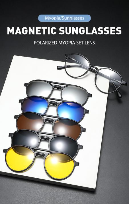 👓نظارات شمسية6 ف 1بولاريزي ضد اشعة الشمس وللسياقة الليلية وممكن دير فيهوم الزاج ديال الشوف 👓