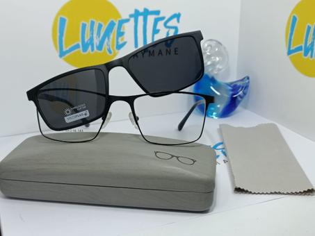 👓 نظارات كليب طبية 2 في 1 الشفافة : عدسة واضحة مع إمكانية تبدلها بزاج ديال الشوف -السوداء واقية من أشعة الشمس👓