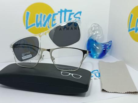 👓 نظارات كليب طبية 2 في 1 الشفافة : عدسة واضحة مع إمكانية تبدلها بزاج ديال الشوف -السوداء واقية من أشعة الشمس👓