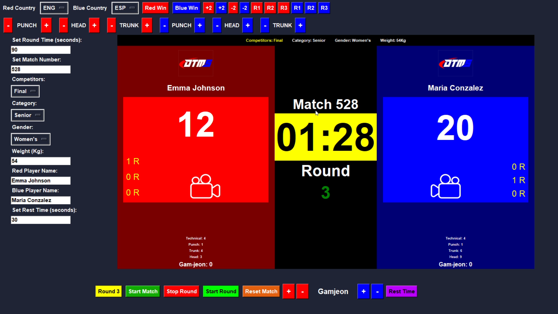 Taekwondo Scoring System by (DTMS) 🥋🔥