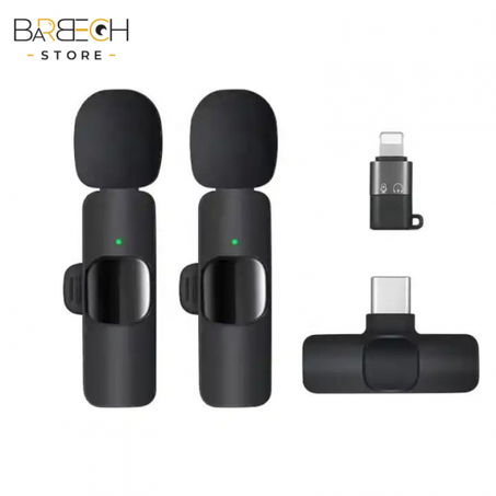 Double Micro cravate sans fil K9 (Type C + adaptateur pour iPhone)