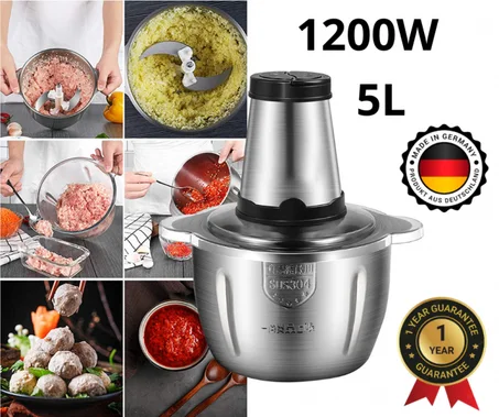 الهاشوار الالمانية 5 لتر لفرم جميع انواع اللحوم والخضروات والمكسرات-Hachoire inox 5L