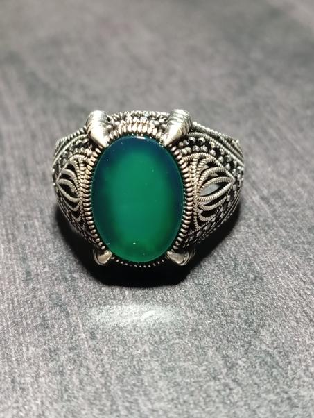 خاتم رجالي فضة عيار 925 مقاس 64