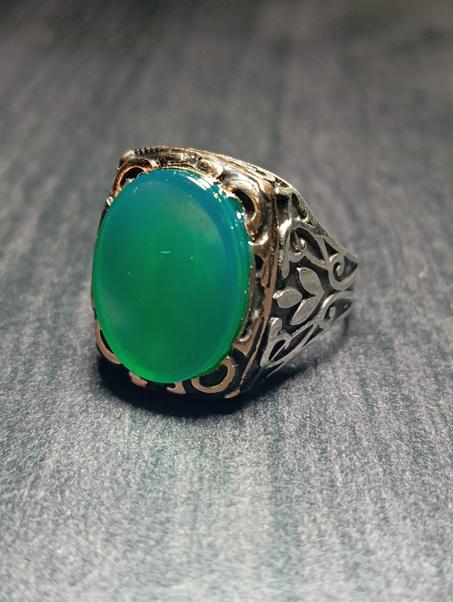 خاتم رجالي فضة عيار 925 مقاس 61