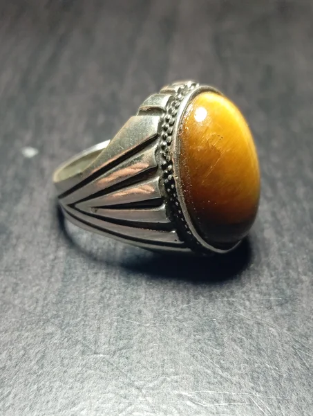 خاتم رجالي فضة عيار 925 مقاس 65