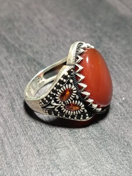 خاتم رجالي فضة عيار 925 مقاس 63