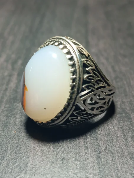 خاتم رجالي فضة عيار 925 مقاس 61