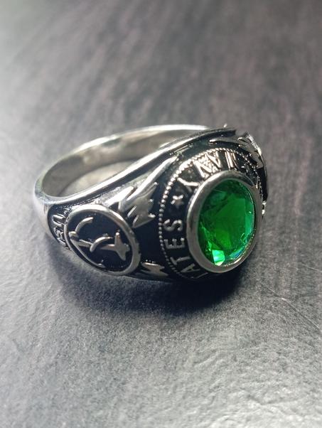 خاتم رجالي فضة عيار 925 مقاس 65