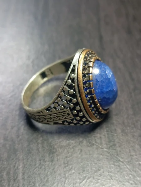 خاتم رجالي فضة عيار 925 مقاس 66