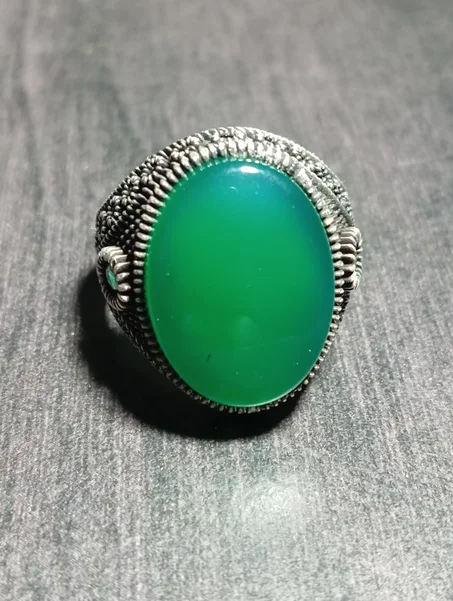 خاتم رجالي فضة عيار 925 مقاس 65