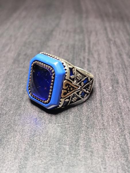 خاتم فضة عيار925 صياغة تركية القياس: 61