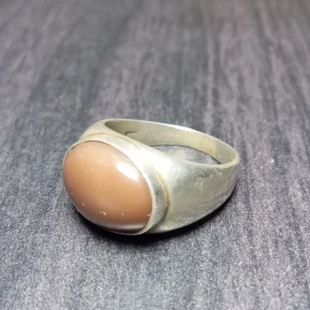 خاتم رجالي فضة عيار 925 حجر عقيق يماني القياس: 65