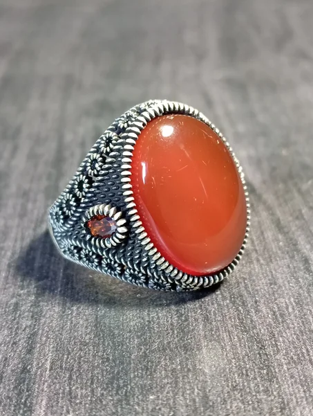 خاتم رجالي فضة عيار 925 مقاس 62