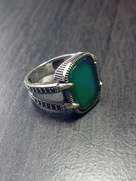 خاتم رجالي فضة عيار 925 مقاس 61