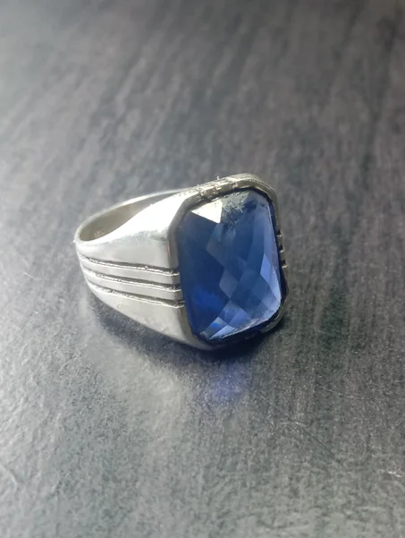 خاتم رجالي فضة عيار 925 مقاس 65