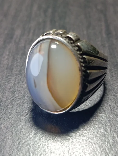 خاتم رجالي فضة عيار 925 مقاس 61