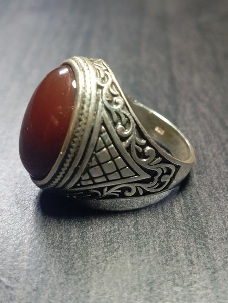 خاتم رجالي فضة عيار 925 مقاس 64