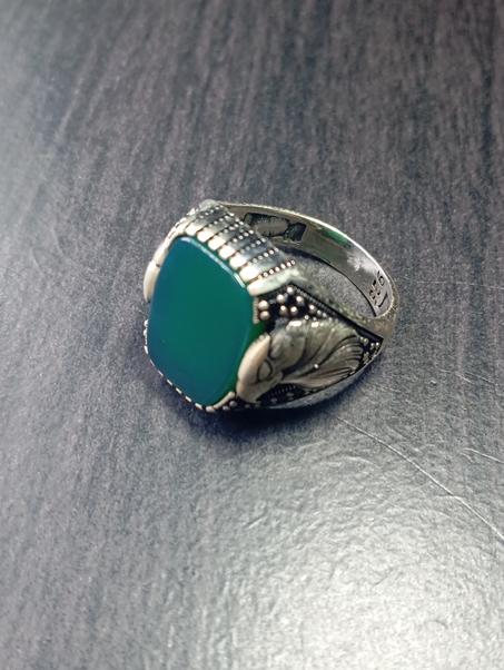 خاتم رجالي فضة عيار 925 مقاس 64