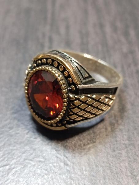 خاتم رجالي فضة عيار 925 مقاس 59