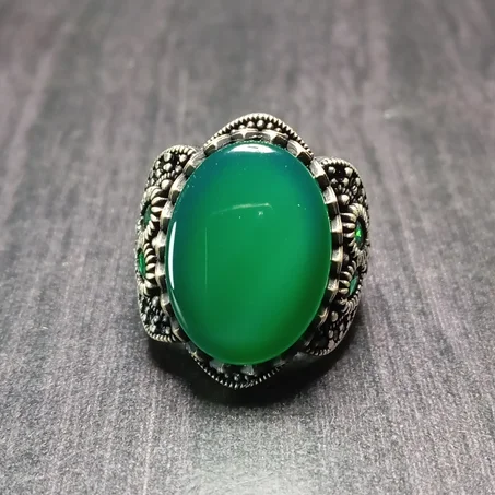 خاتم رجالي فضة عيار 925 مقاس 61