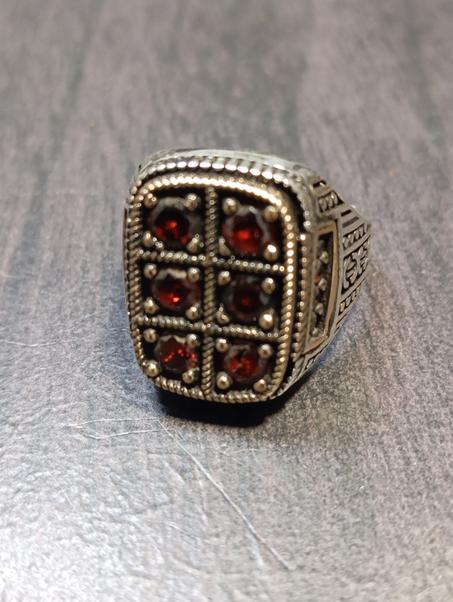 خاتم رجالي فضة عيار 925 مقاس 64